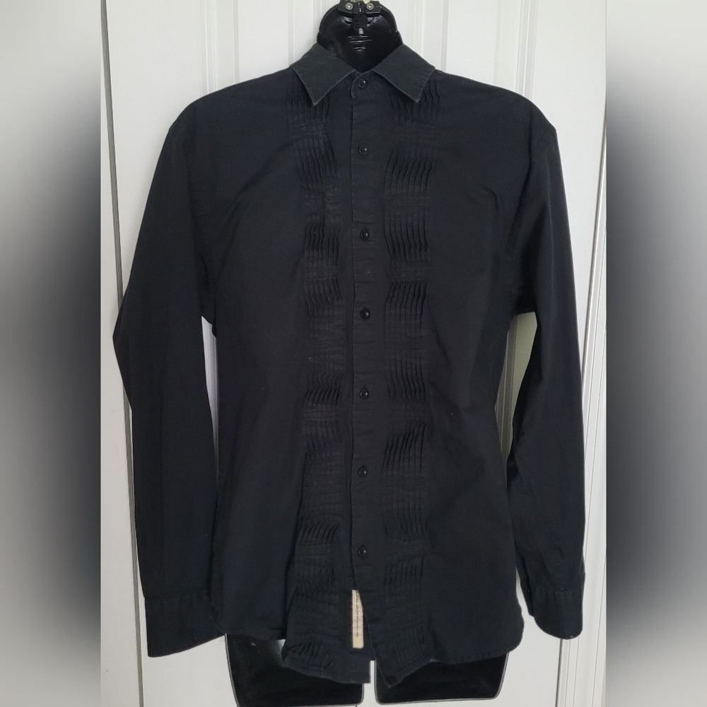 Cubavera Black Button Front Shirt Size S